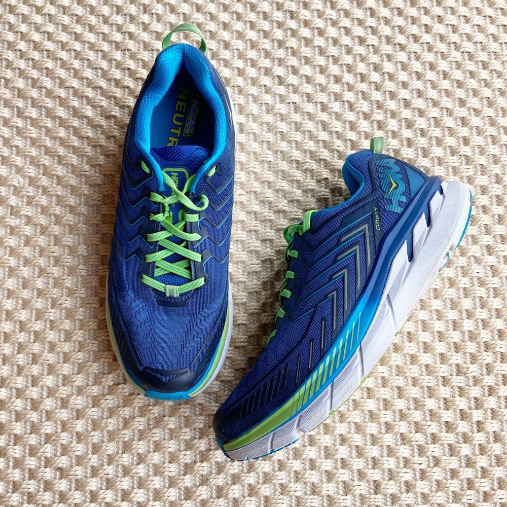 Hoka One One Clifton 4 Blue Green Sneaker